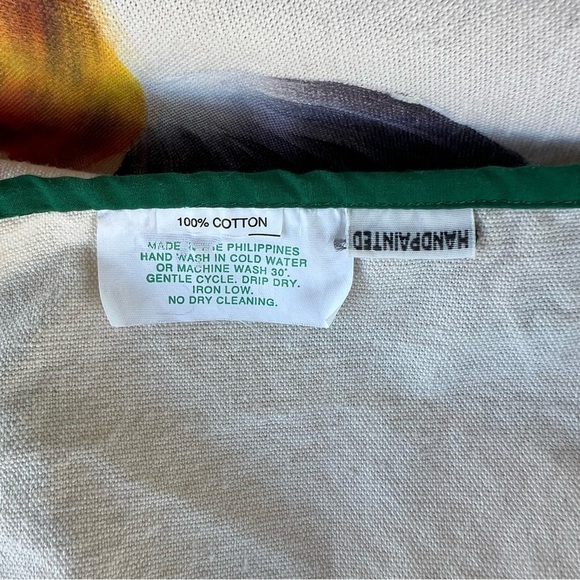 Handpainted Country Farm Christmas Tree Skirt Cow Rooster Holly Berries 54” - Picture 6 of 8